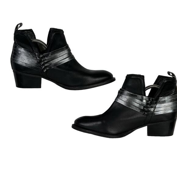 Diba Skyler Boots Women's SZ 8 Low Ankle Bootie Western Knotted Black Biker - Picture 4 of 11